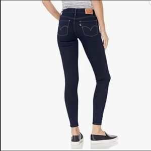 LEVI'S SUPER SKINNY CROP ANKLE JEANS DARK WASH STRETCH MID RISE WOMENS SIZE 27